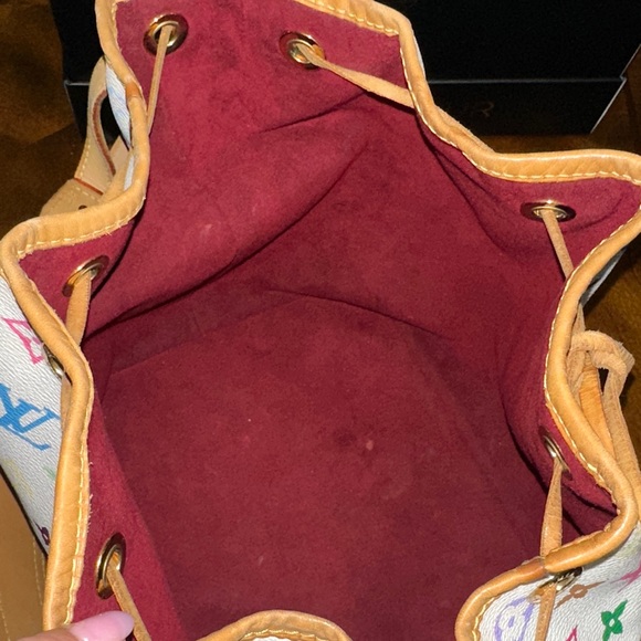 Louis Vuitton Multicolor White Canvas Drawstring Bucket Bag - Picture 4 of 6